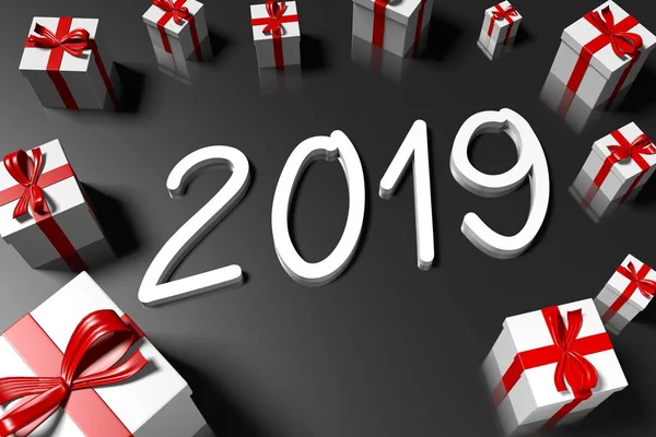 2019 Yeni Yıl konsepti - hediye kutuları