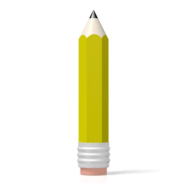Lápis Amarelo Fundo Branco — Fotografia de Stock
