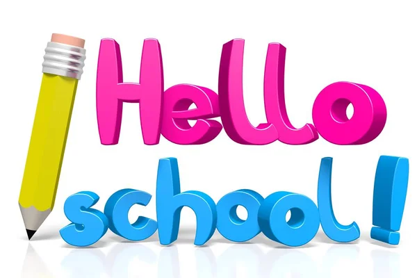 Tillbaka Till Skolan Concept Hello School — Stockfoto