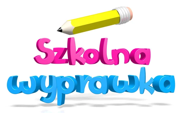 Back School English Szkolna Wyprawka Polish — Stock Photo, Image