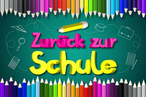 Okula Dönüş Ngilizce Zuruck Zur Schule Almanca — Stok fotoğraf