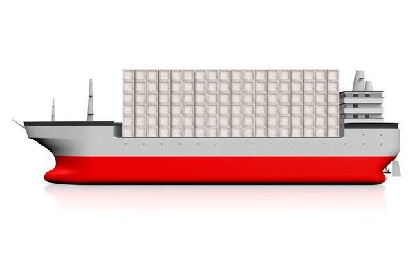 集装箱船与 Woden 伟大的主题 如货运 货物运输等 — 图库照片
