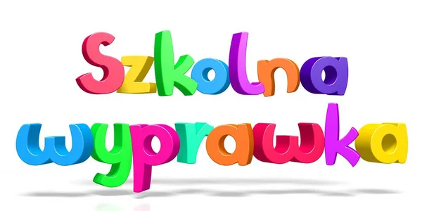Back School English Szkolna Wyprawka Polish — Stock Photo, Image