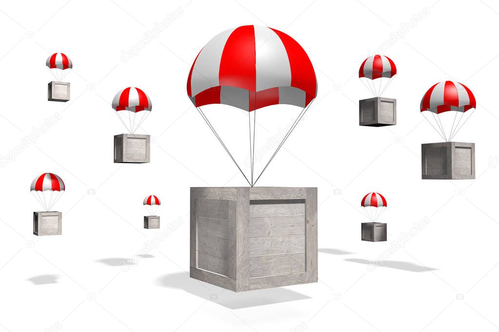 3D wooden boxes, parachutes - great for topics like delivery etc.