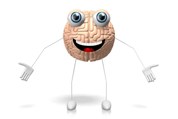 Персонаж Мультфільму Мозку Ізольований Білому Тлі — стокове фото