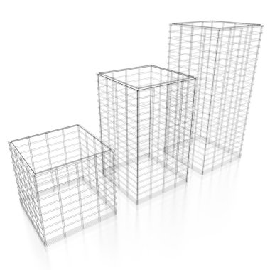 3D ofis binaları - tel kafes