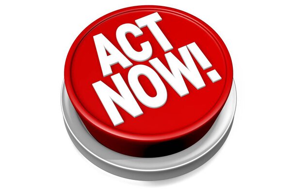 Красная кнопка 3D с текстом act now на ней
.