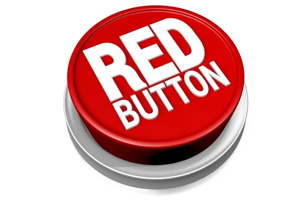 Conceito Botão Vermelho Isolado Fundo Branco — Fotografia de Stock