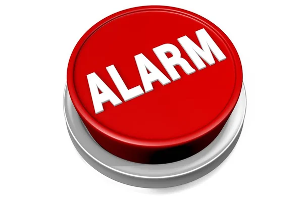 Red Button Alarm Sign — 图库照片