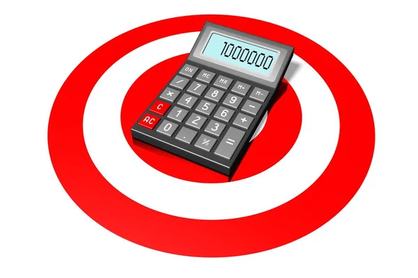 Calculadora Forma Dardos Conceito Sucesso Financeiro — Fotografia de Stock