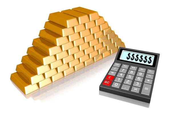 Calulator Altın Bankacılık Ekonomi Kavramı — Stok fotoğraf