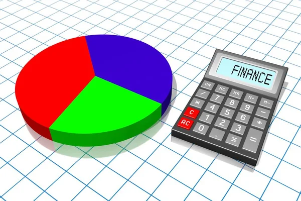 Calculadora Gráfico Circular Negocios Finanzas Concepto Contable — Foto de Stock