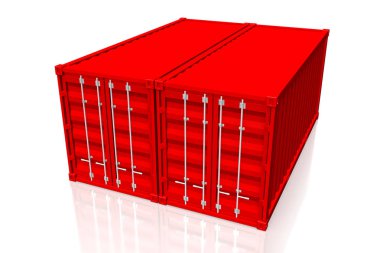 3D Kırmızı kargo konteyner - konular için büyük yük taşıma vb tarihlerde.