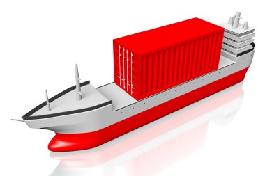 3D tanker / gemi kargo konteyner ile - büyük yük taşıma vb gibi konular için.