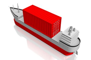 3D tanker / gemi kargo konteyner ile - büyük yük taşıma vb gibi konular için.