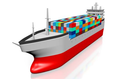 3D tanker /, kargo konteyner - büyük yük taşıma vb gibi konular için gemi.