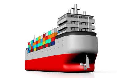 3D tanker /, kargo konteyner - büyük yük taşıma vb gibi konular için gemi.