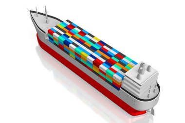 3D tanker /, kargo konteyner - büyük yük taşıma vb gibi konular için gemi.