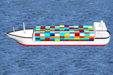3D tanker /, kargo konteyner - büyük yük taşıma vb gibi konular için gemi.