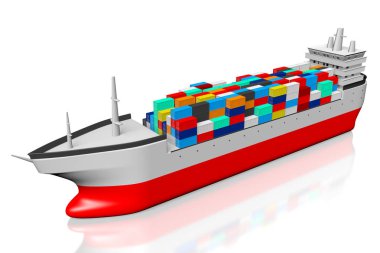 3D tanker /, kargo konteyner - büyük yük taşıma vb gibi konular için gemi.
