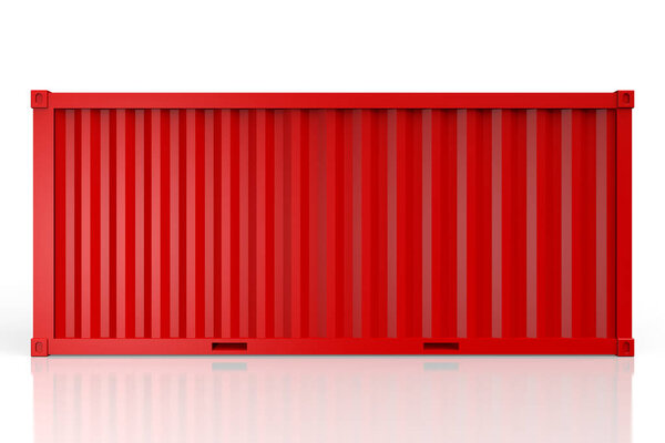 3D red cargo container isolated on white background - great for topics like freight transportation etc.
