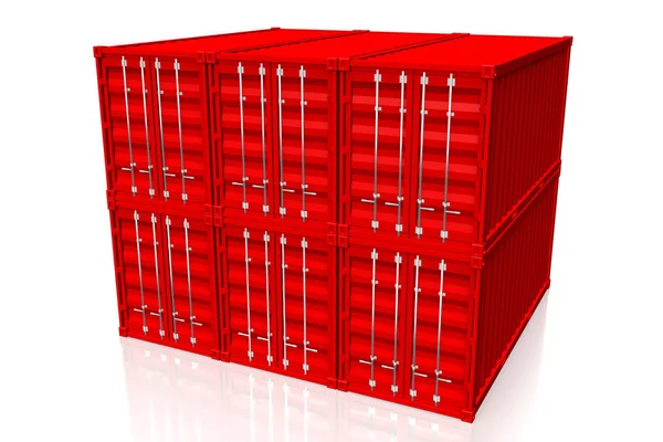 Röd Cargo Behållare Bra För Ämnen Som Godstransporter Etc — Stockfoto