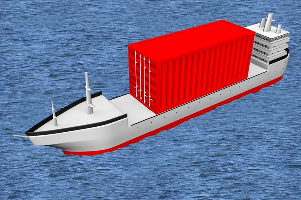 Tanker Schiff Mit Frachtcontainer Ideal Für Themen Wie Güterverkehr Usw — Stockfoto