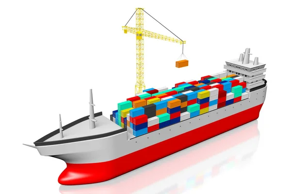 Tankfartyg Lastcontainrar Kran Bra För Ämnen Som Godstransporter Etc — Stockfoto