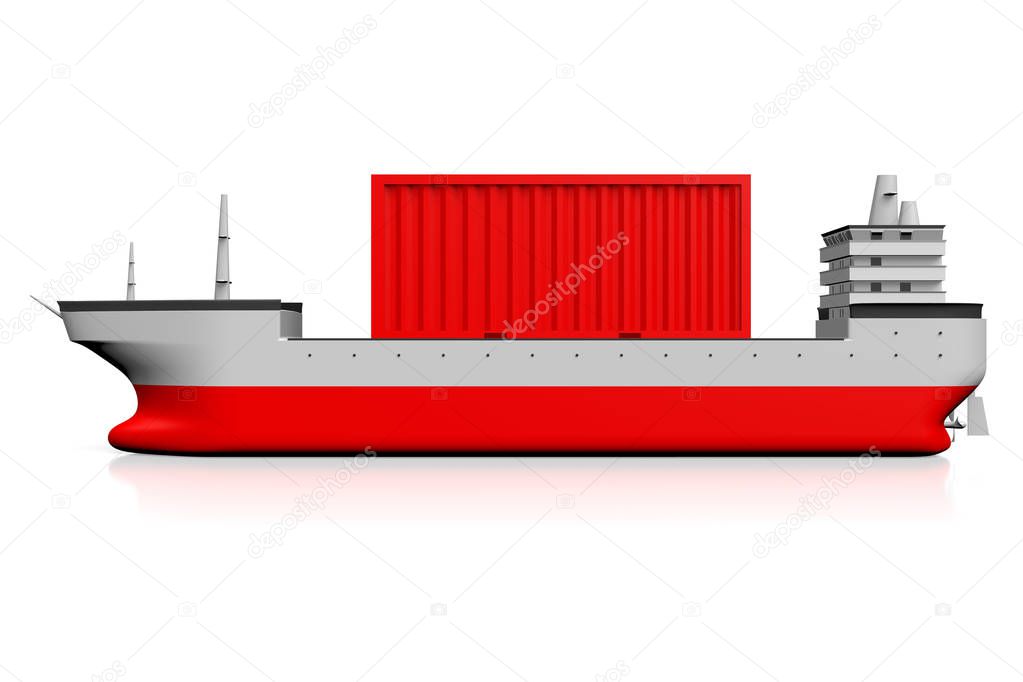 3D tanker/ ship with cargo container - great for topics like freight transportation etc.