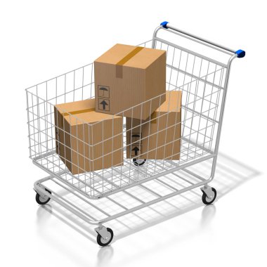 3D alışveriş sepeti, paketleri - büyük alışveriş vb gibi konular için.