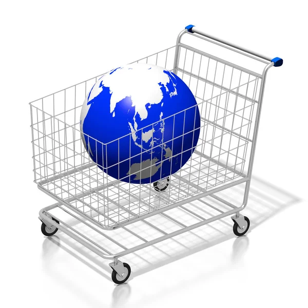 Shopping Vagn Jorden Bra För Ämnen Som Online Shop Etc — Stockfoto