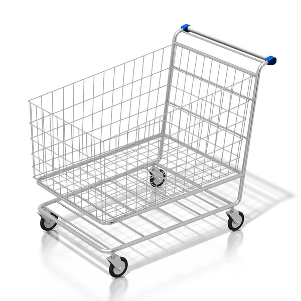 Kundvagn Isolerad Vit Bakgrund Bra För Ämnen Som Shopping Butik — Stockfoto