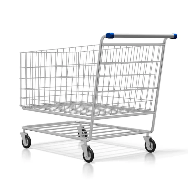 Kundvagn Isolerad Vit Bakgrund Bra För Ämnen Som Shopping Butik — Stockfoto