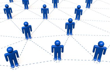 3D çizgi film karakterleri - sosyal ağ kavramı