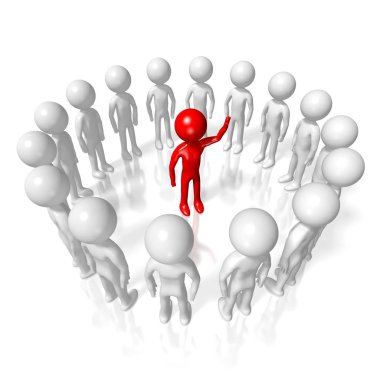 3D cartoon characters - meeting concept