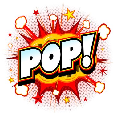 Açılır illüstrasyon - kırmızı patlama, beyaz arka plan