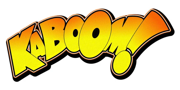 Kaboom Illustration Gelber Und Oranger Text Weißer Hintergrund — Stockfoto