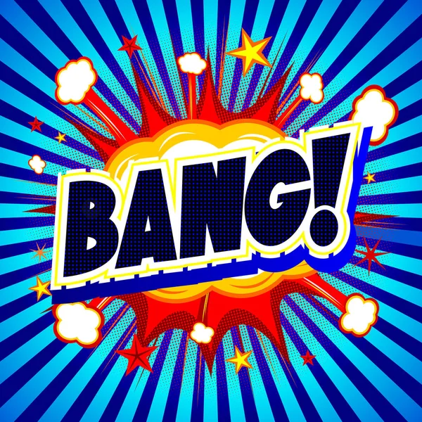 Bang Illustration Blauer Hintergrund Mit Streifen — Stockfoto