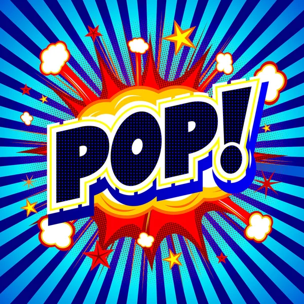 Pop Illustration Blauer Hintergrund Mit Streifen — Stockfoto