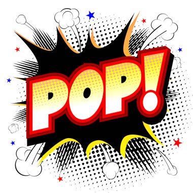 İllüstrasyon - pop siyah ve sarı patlama, beyaz arka plan