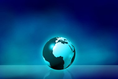 Dünya harita, mavi arka plan - konular için büyük uluslararası iş vb gibi.