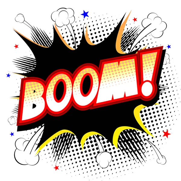 Boom illustration - black and yellow explosion, white background