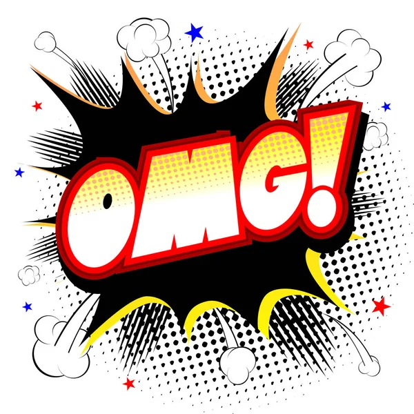Oh benim Tanrı (Omg) illüstrasyon - siyah ve sarı patlama, beyaz arka plan
