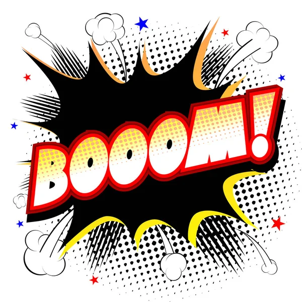Boom illüstrasyon - siyah ve sarı patlama, beyaz arka plan