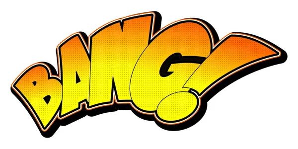 İllüstrasyon - bang sarı ve turuncu metin, beyaz arka plan