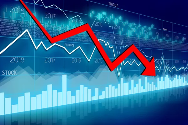 Flecha Descendente Concepto Crisis Financiera — Foto de Stock