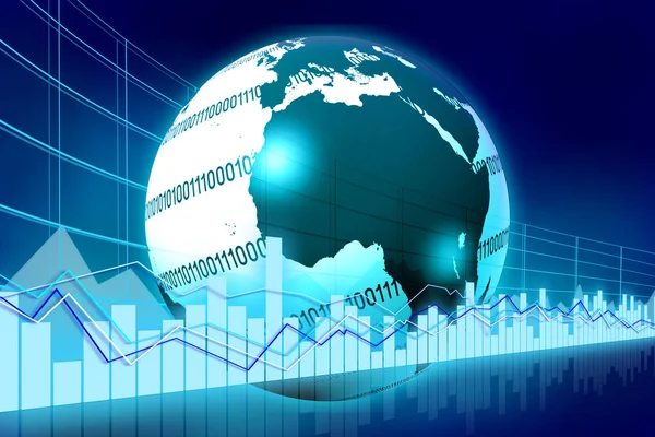 Wereld Aarde Grafiek Groot Voor Onderwerpen Als Internationale Busines Finance — Stockfoto