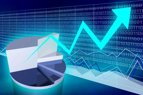 Upwards Arrow Pie Chart Prosperity Concept — Stock Photo, Image