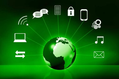 3D çizim / 3d render - ağ kavramı