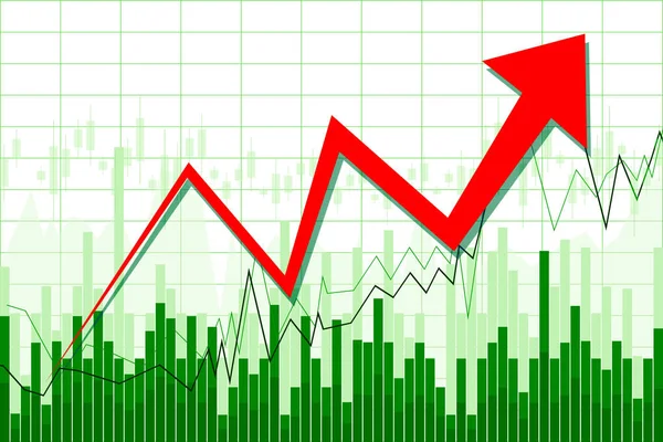 Illustration Rendering Growth Chart — Stock Photo, Image